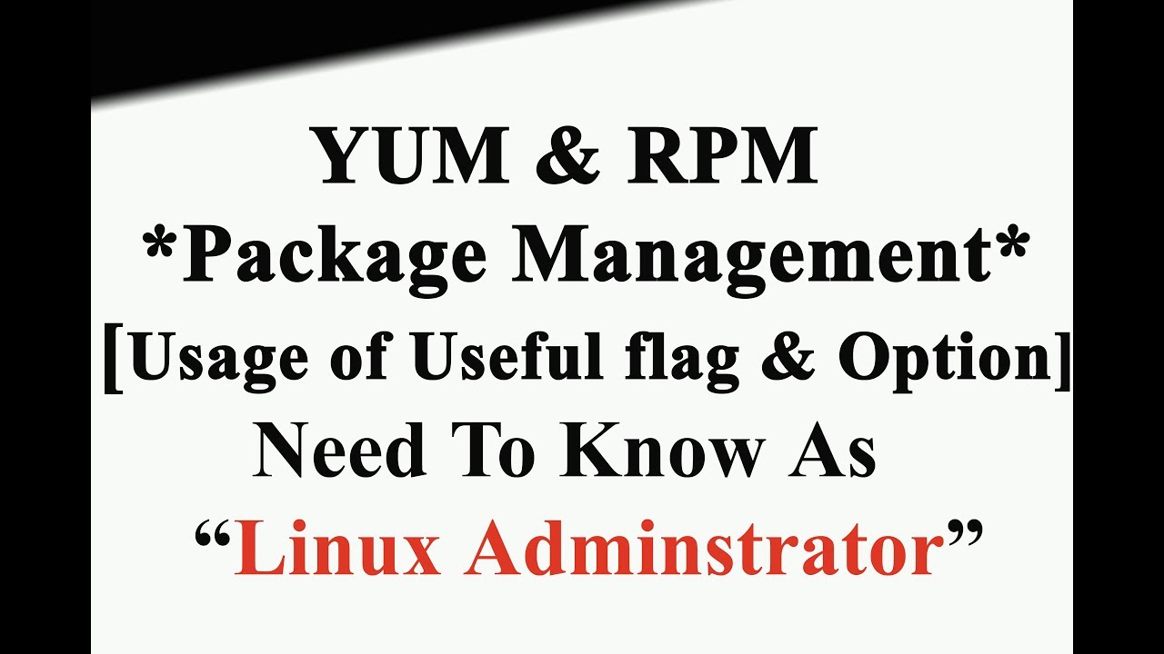 Yum And Rpm Command In Linux RHEL CENTOS