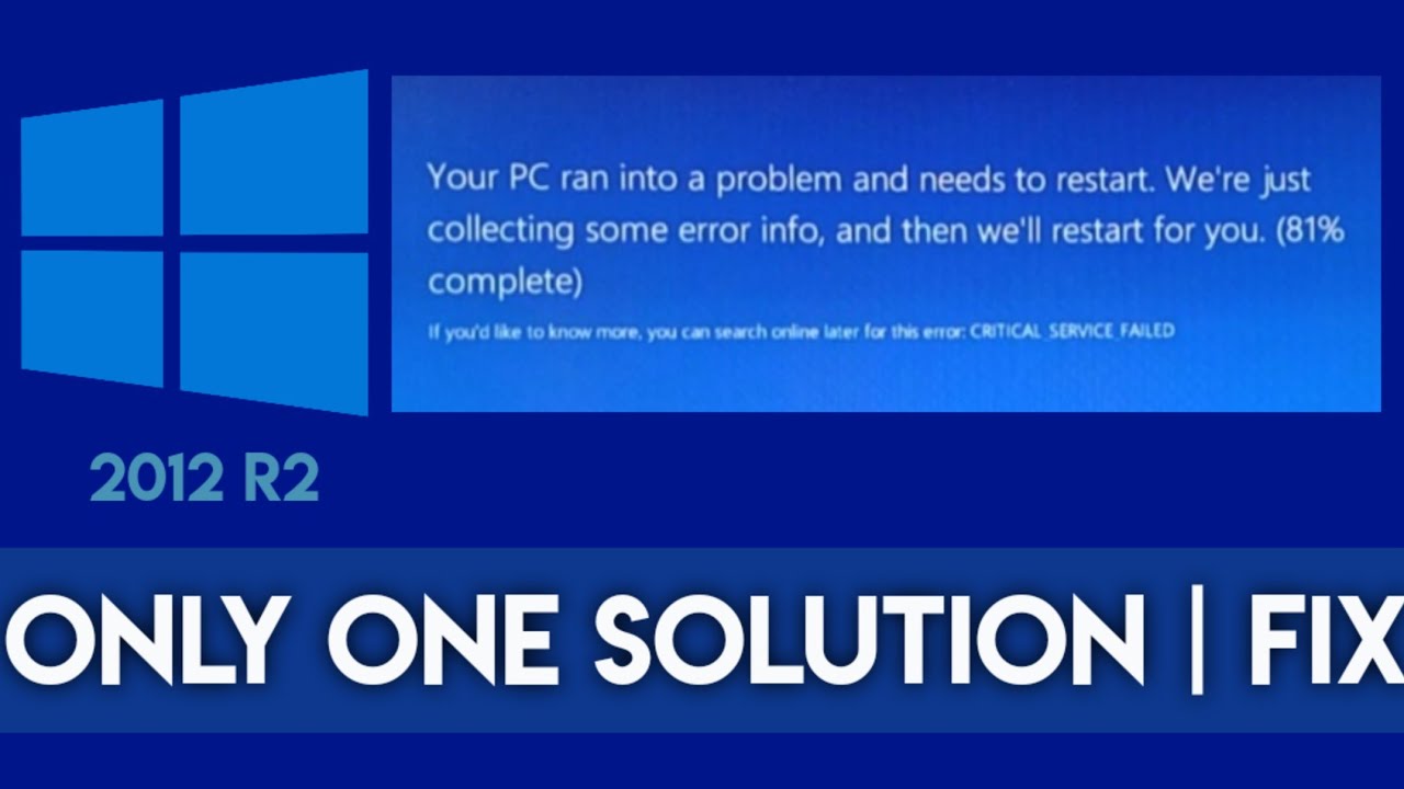 Your Pc Ran Into A Problem And Needs To Restart Blue Screen Error Fix