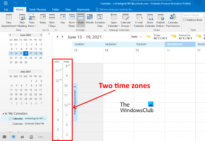 2 Time Zones In Outlook Calendar Design Talk