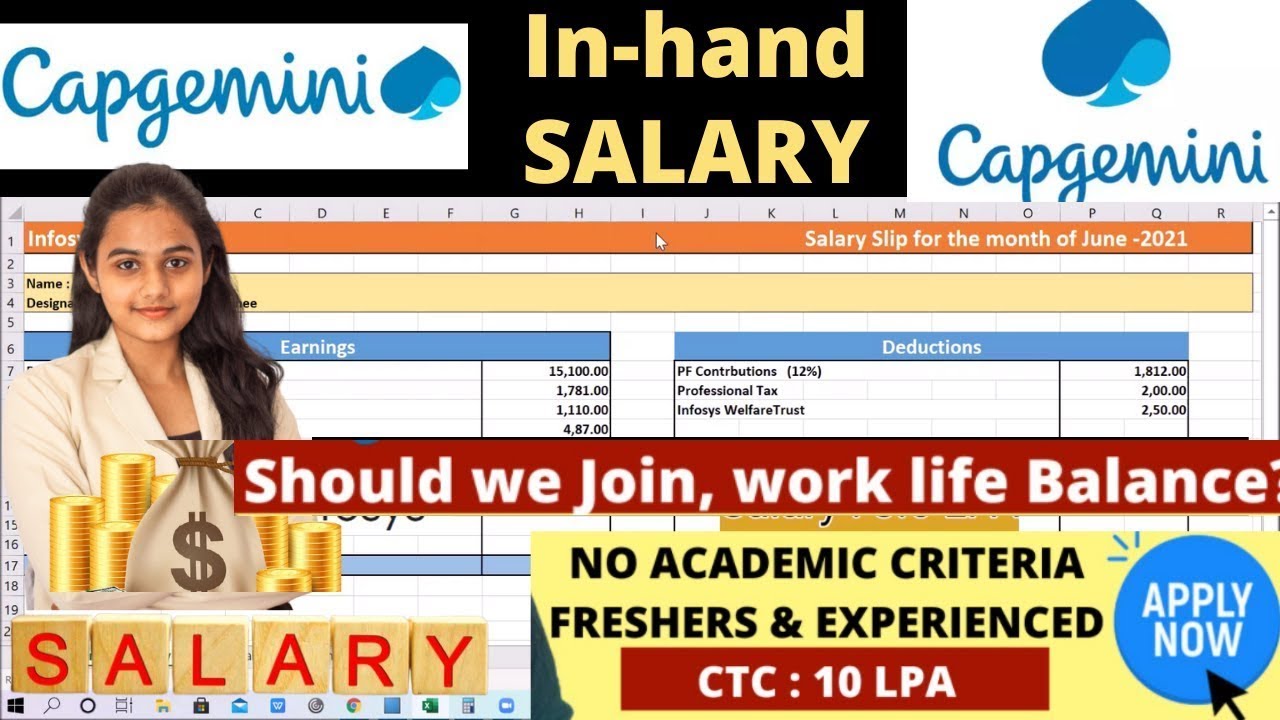 Capgemini in hand salary for freshers Should we join Capgemini