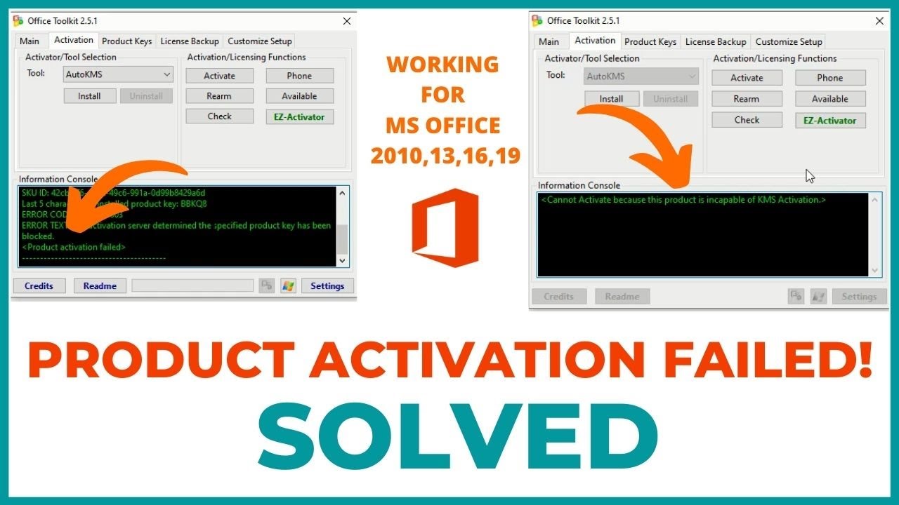 office 365 product activation failed