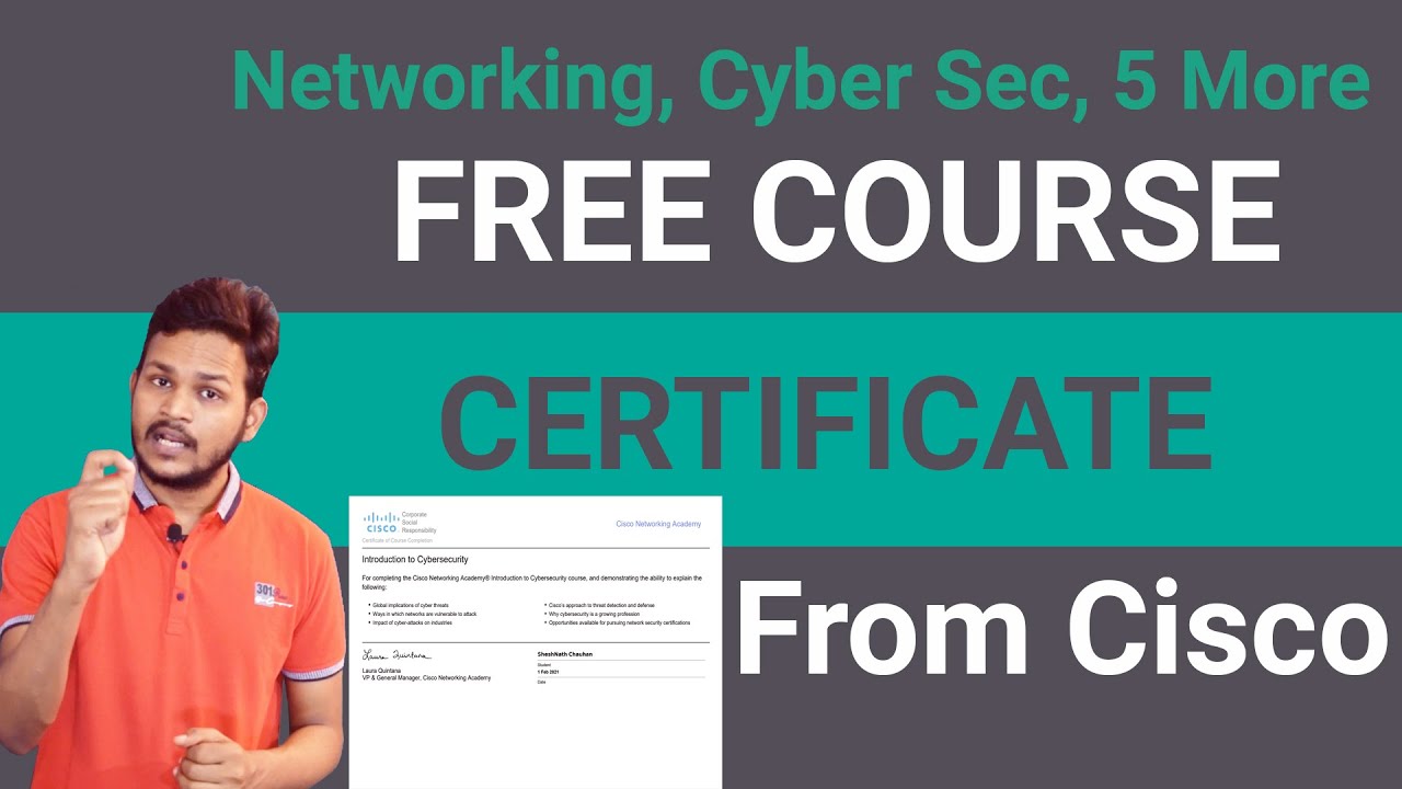 Free Course With Certificate By Cisco Networking, Cyber Security More