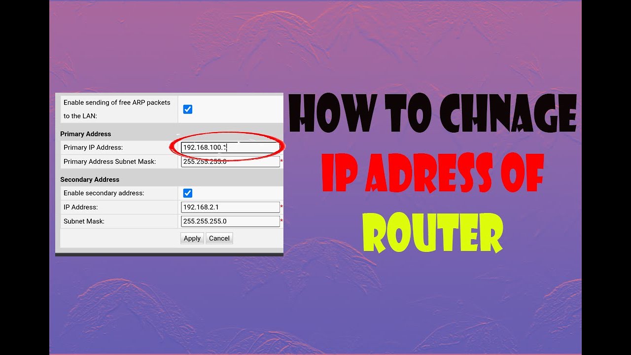 how to change ip address on your router