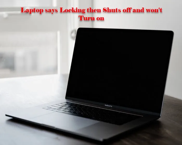 Laptop says Locking then Shuts off and won't Turn on