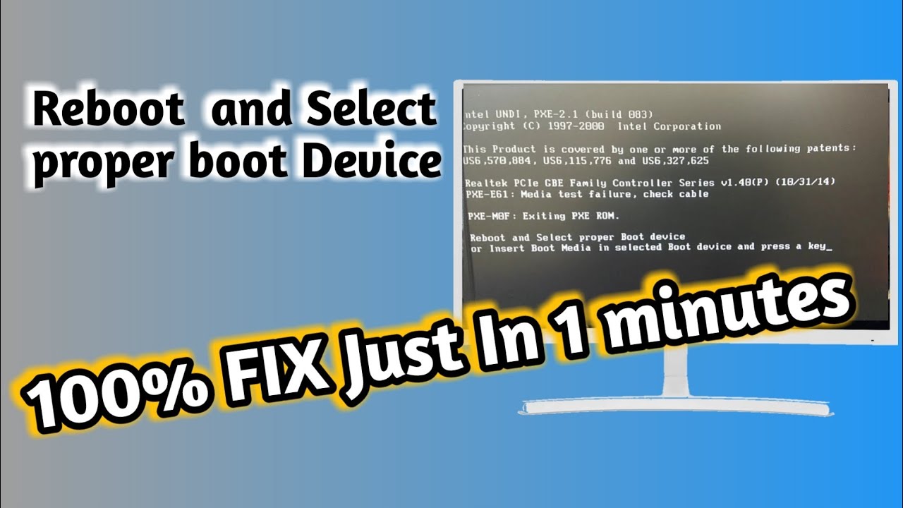 Reboot and select proper boot device после установки ssd