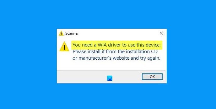 wia driver for hp scanner windows 10
