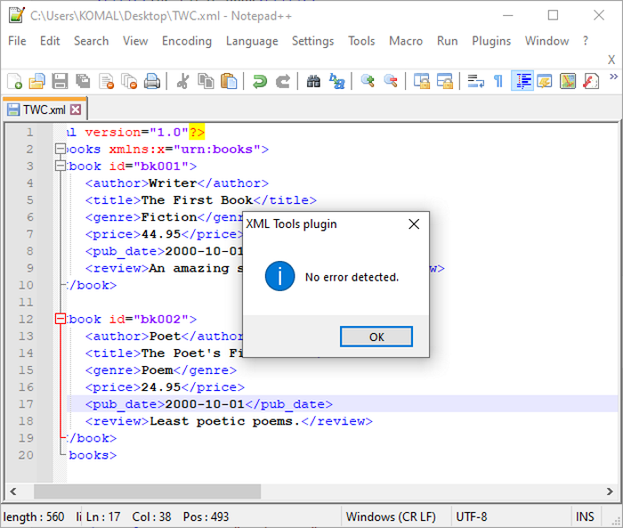 Notepad++. XML plugin for Notepad++. Местоположение программы проверки XML файлов по Пд. Xml plugin