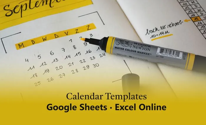 Best Google Sheets and Excel Online calendar templates