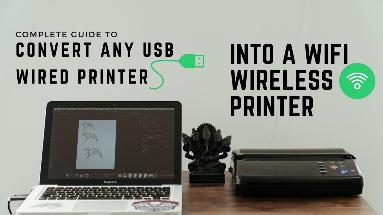 Convert USB Wired Printer to Wireless WiFi Printer | Supports Canon, HP