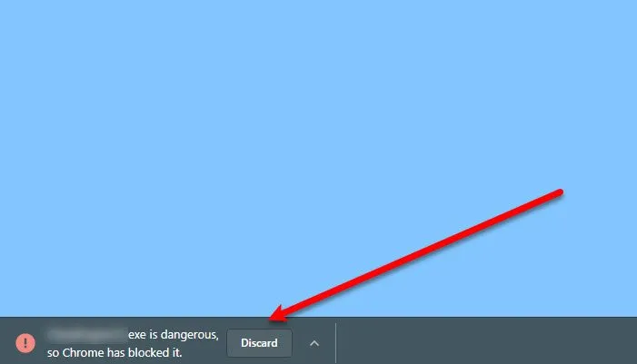 exe file is dangerous, so Chrome has blocked it