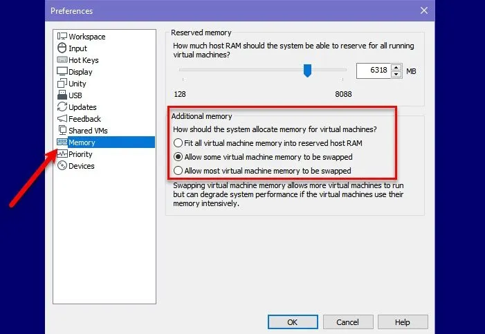 Fix Not enough physical memory is available VMware error