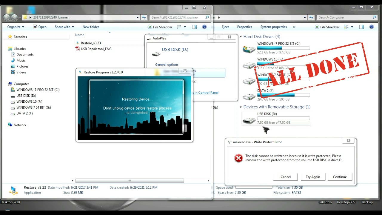 How To Format And Repair Write Protected Pen Drive Usb Flash Drive By Restore V Tool