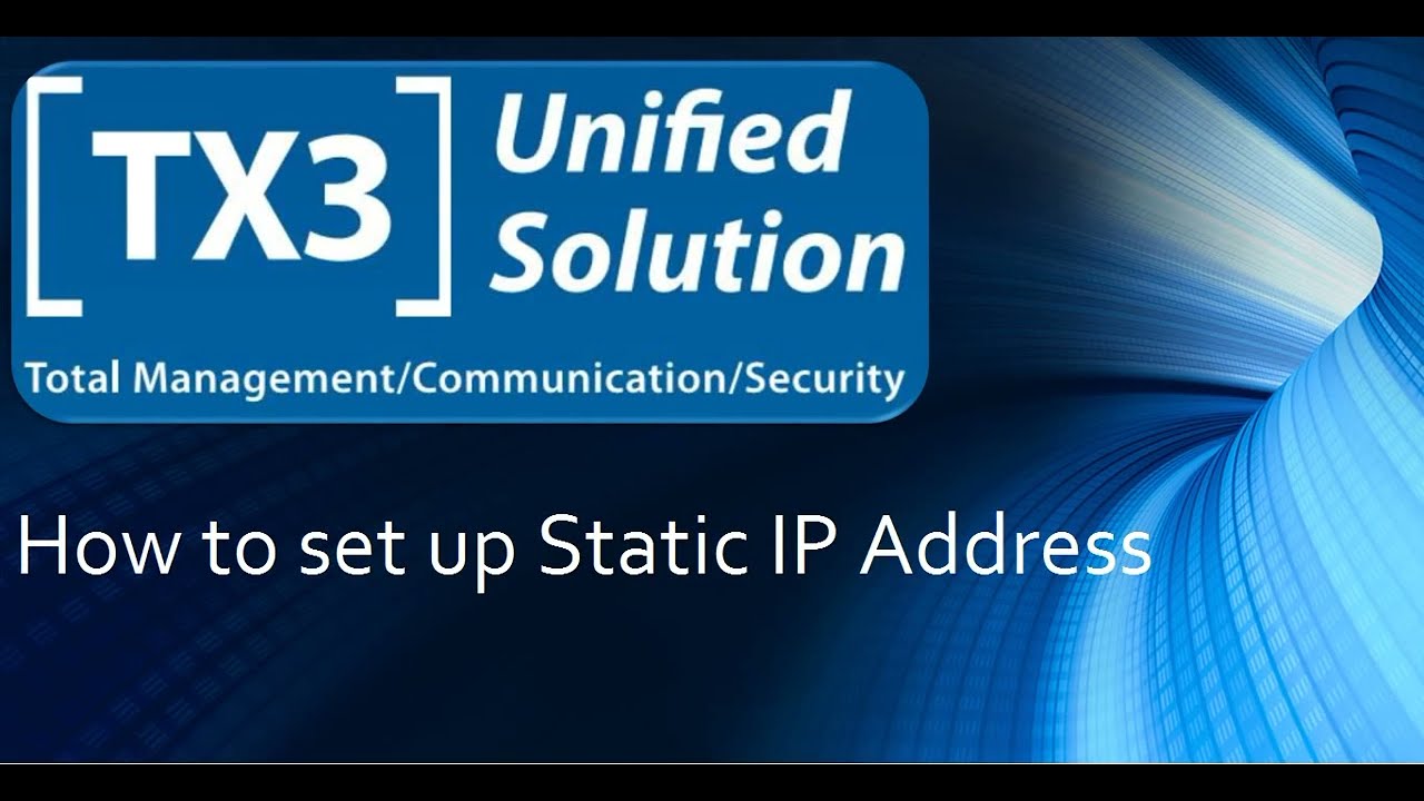 setup a static ip address