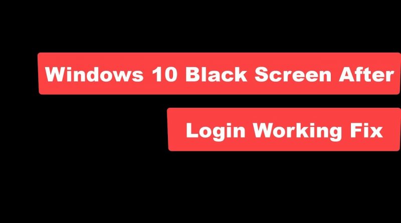 windows black screen with cursor after login