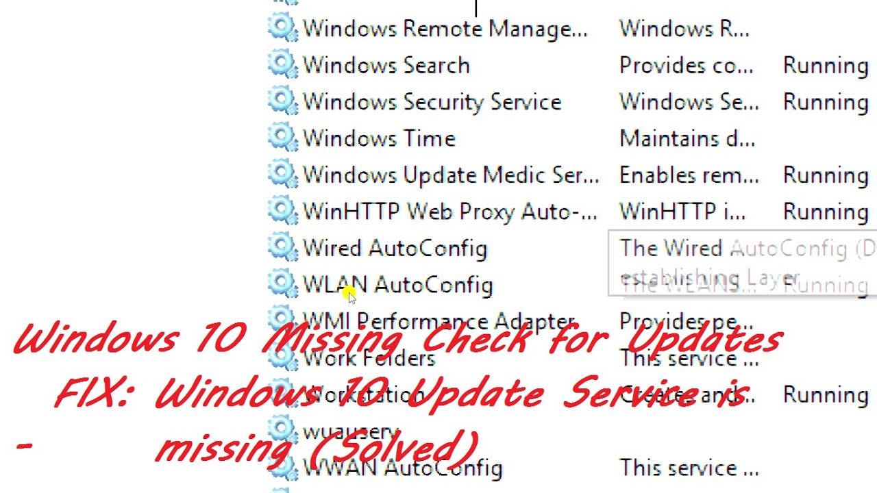 Windows 10 Missing Check for Updates / FIX: Windows 10 Update Service is Missing (Solved)