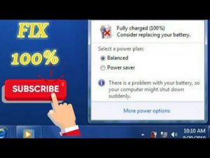 Consider Replacing Your Battery Windows 7 Fix