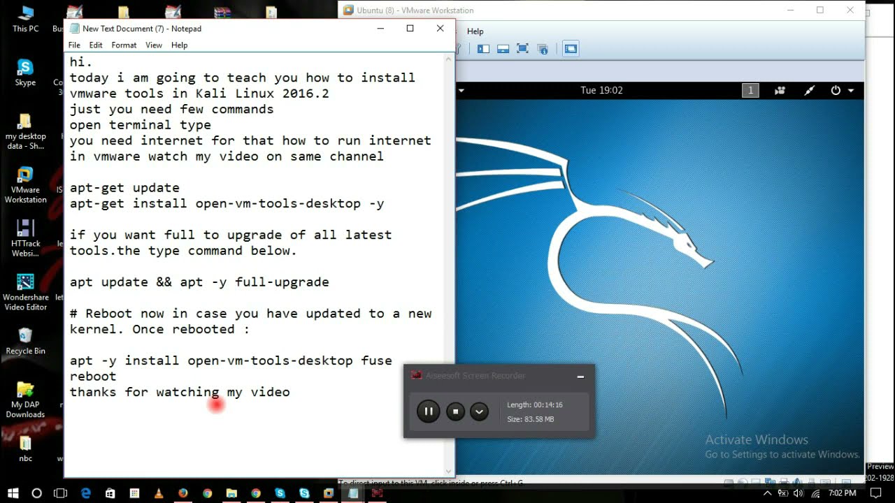 how to install kali linux on mac vmware