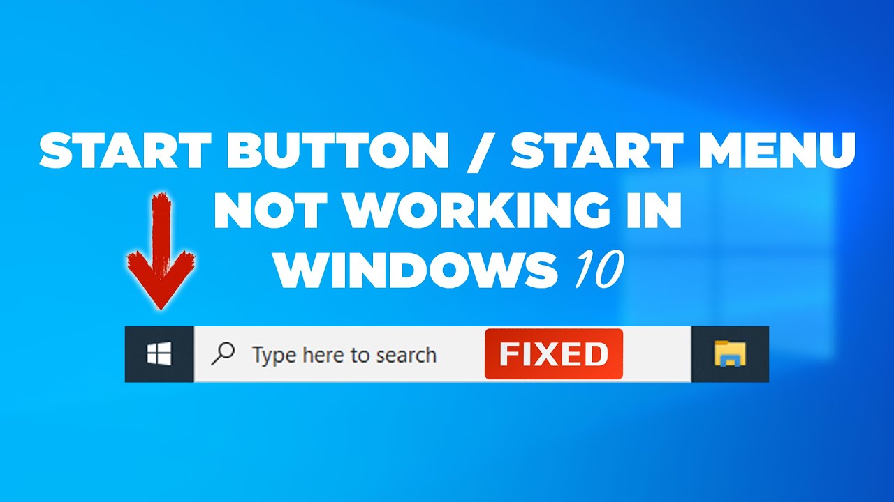 Fix Start Menu Not Working In Windows