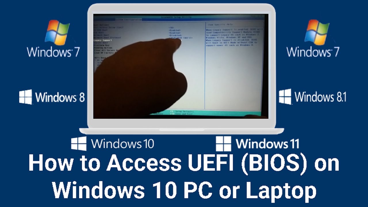 How To Access UEFI BIOS Using Settings On Windows 10 PC | How To Access ...