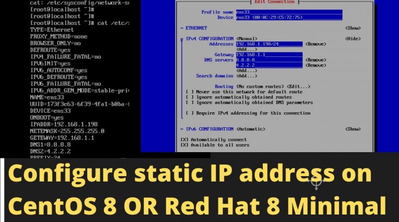 How To Configure Static Ip Address On Centos Or Red Hat Minmul