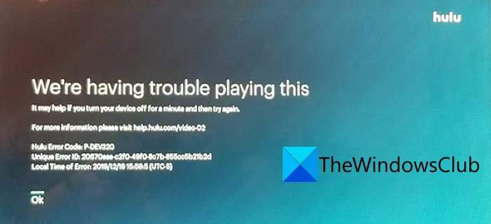 How to Fix Hulu Error Code P-DEV320