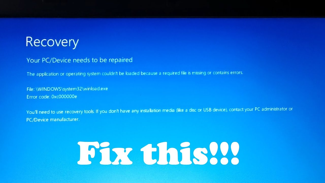 Fix Your Pc Needs To Be Repaired Error 0xc0000225 On Windows 10 Riset
