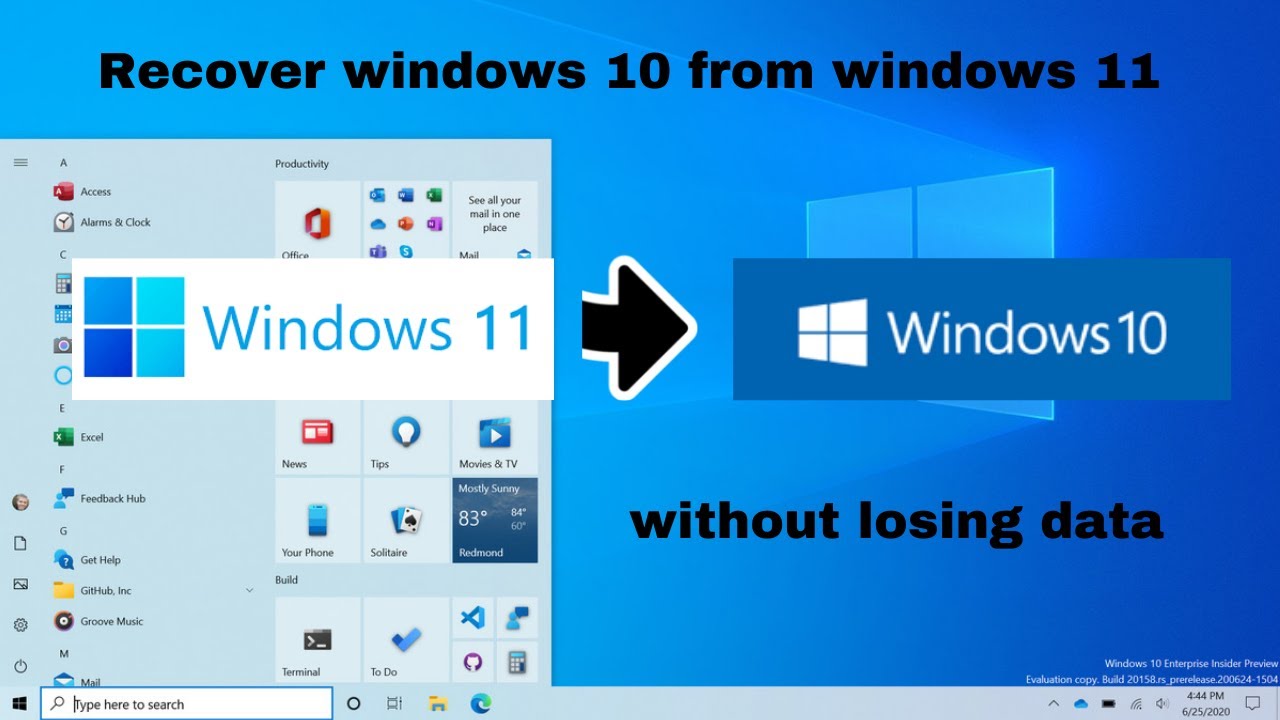 how to restore windows 10 from windows 11 without losing data