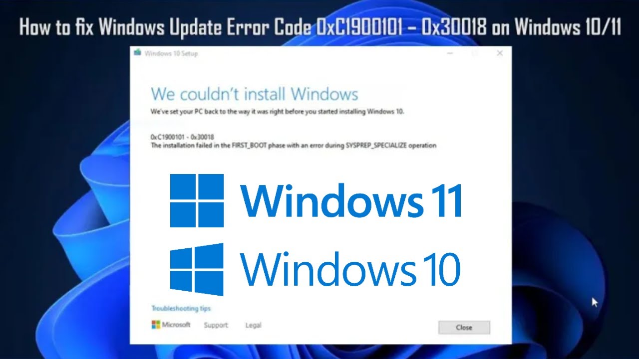 How to fix Windows Update Error Code 0xC1900101 – 0x30018 on Windows 10/11 – BENISNOUS