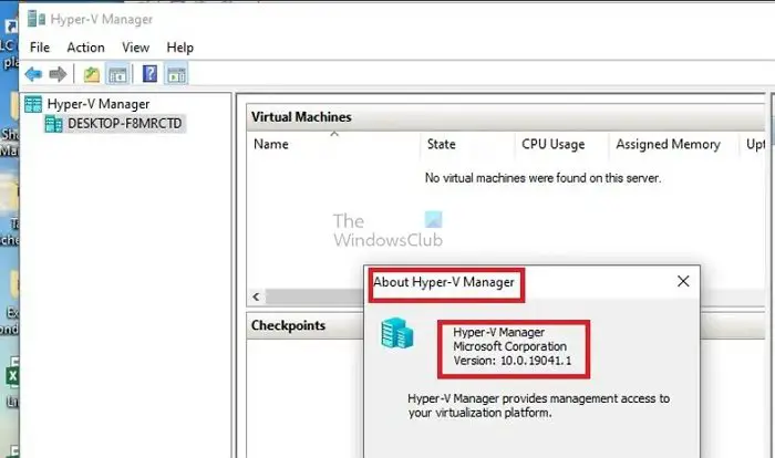hyper v version check