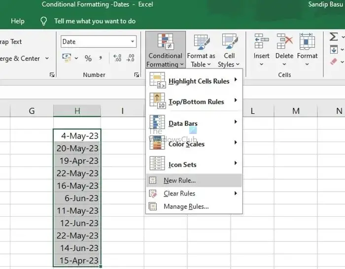 Conditional Formatting New Rule