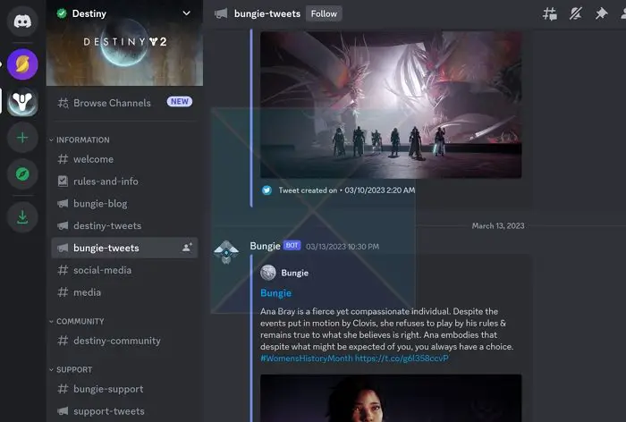 Bungie Discord Server Status