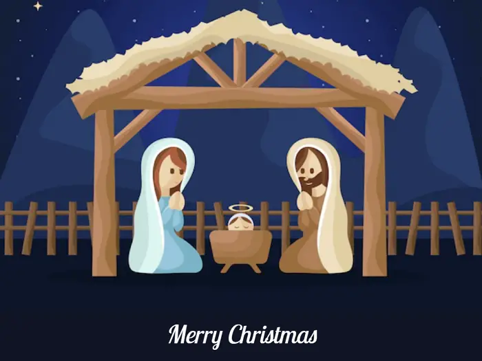 Christmas Manger Scene Card