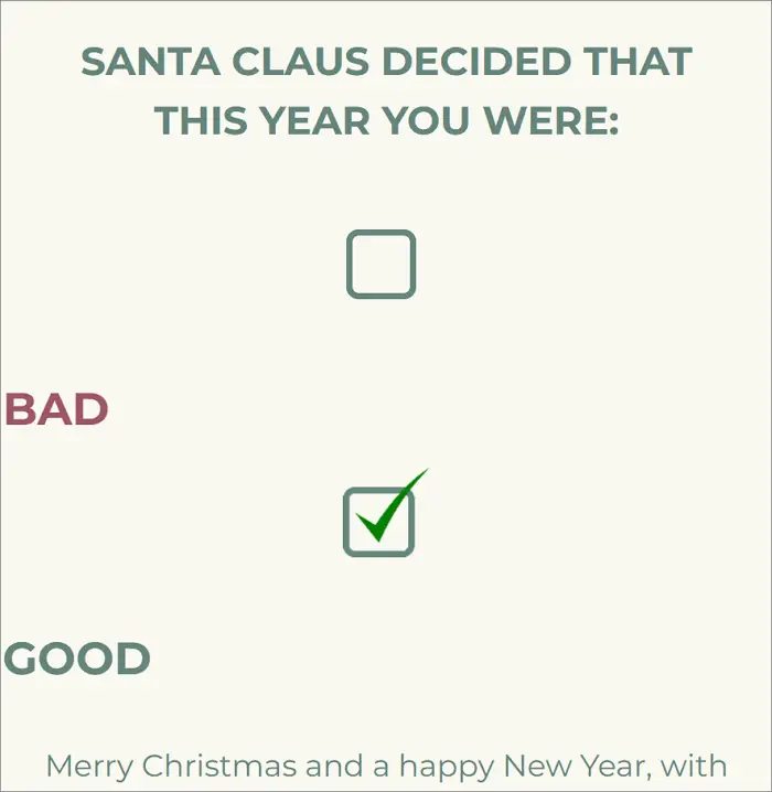 Christmas Naughty Nice List eCard