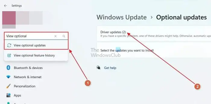 View Optinal Updates in Windows