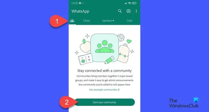 Communities option on WhatsApp