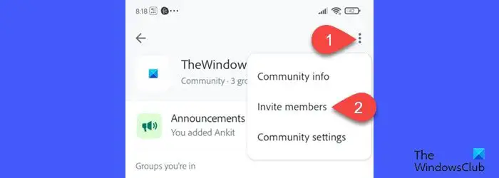 Invite members to community