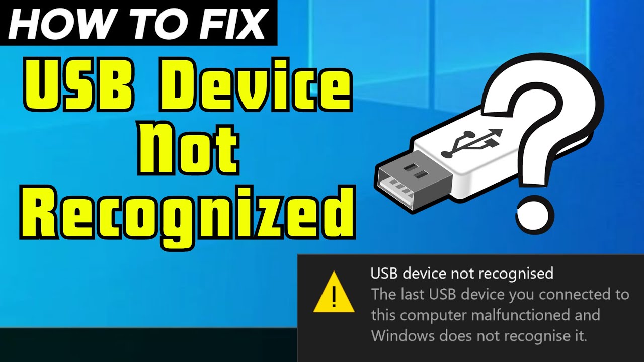 "USB Device Not Recognized" Error | USB Drive Not Showing Up