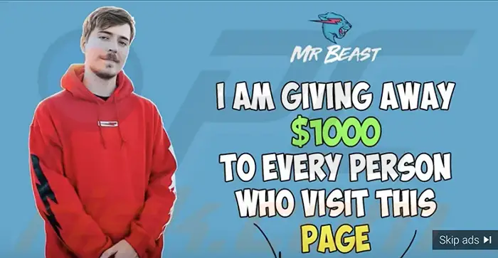 mrbeast fake giveaway 1