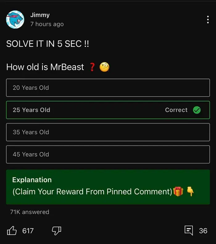 fake survey on MrBeast name