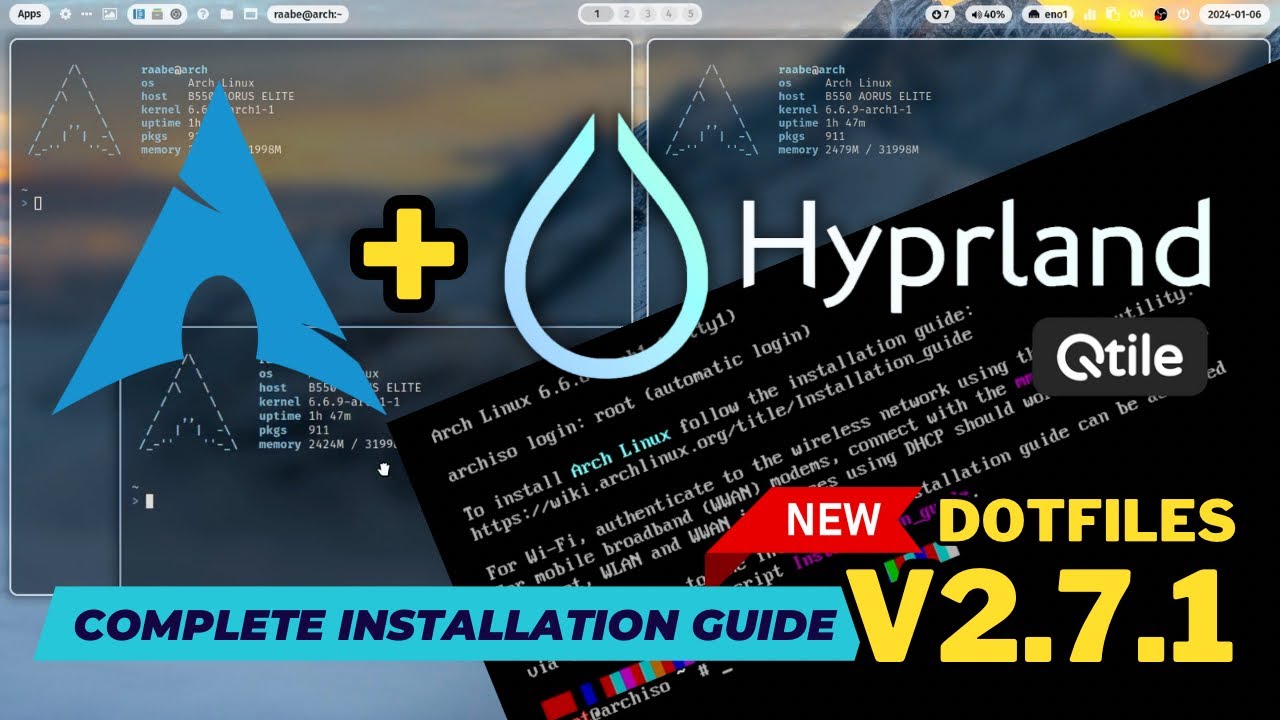 Install Arch Linux With HYPRLAND And QTILE. With Dotfiles 2.7.1 ...