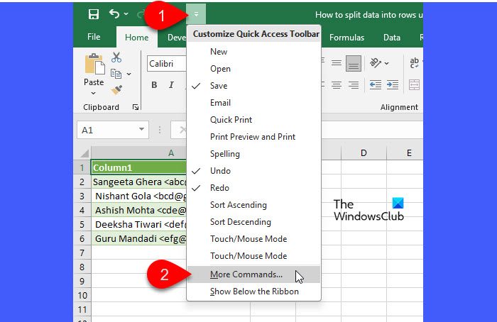 Customize Quick Action Toolbar