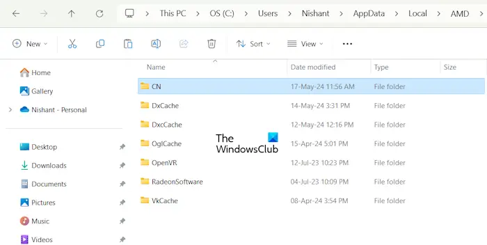 Delete the CN folder