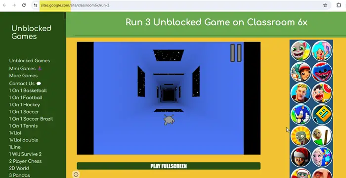 Run 3 Unblocked on Google Sites