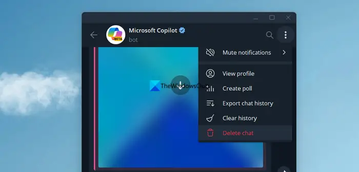 Delete Copilot on Telegram