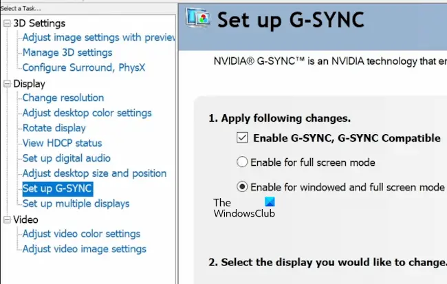 Disable gsync in NVIDIA