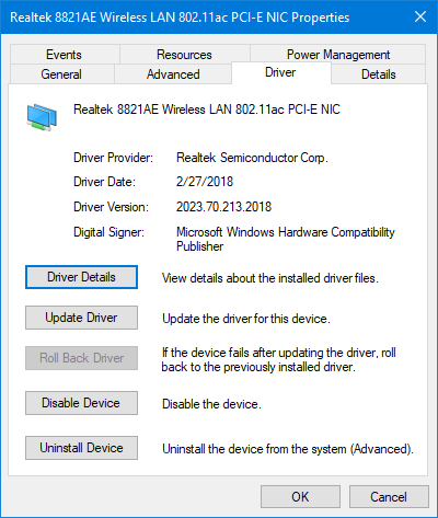Roll back network driver