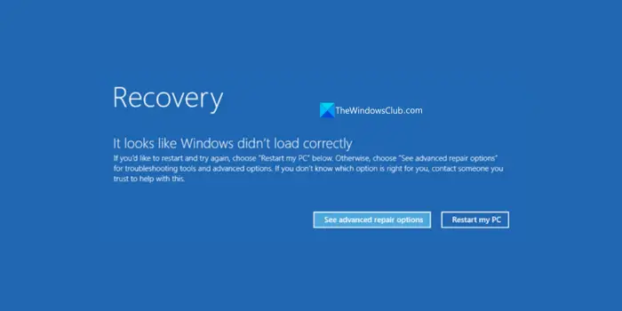 recovery screen