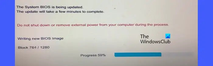 BIOS update in progress