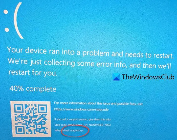 csagent sys bsod