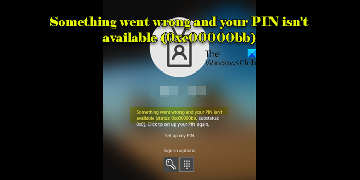 Something went wrong and your PIN isn't available